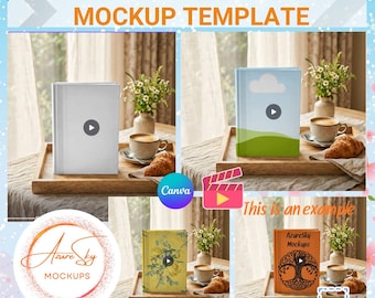 Canva Journal Video Mockup Template, Editable Digital Product Reel (Digital Download)