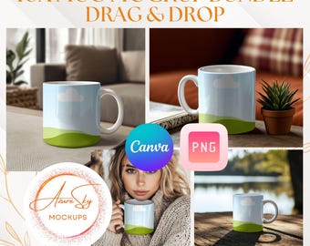 Mug Mockup Bundle for Canva: Customizable Templates (Digital Download)