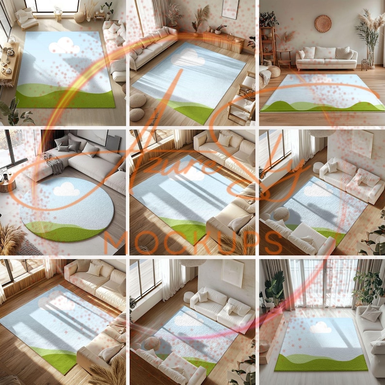 Pri Rugs Templete Rug Mockup Bundle Canva - Editable Interior Design Templates for ...