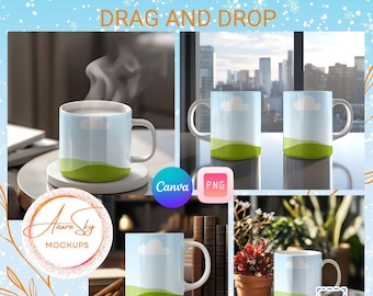 Editable Mug Mockup Template for Canva - POD & Small Business Merch Design (Digital Download)