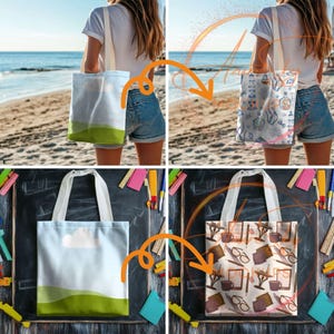 30x Canva Tote Bag Mockup Bundle  Editable Drag & Drop Templates for Print-on-Demand