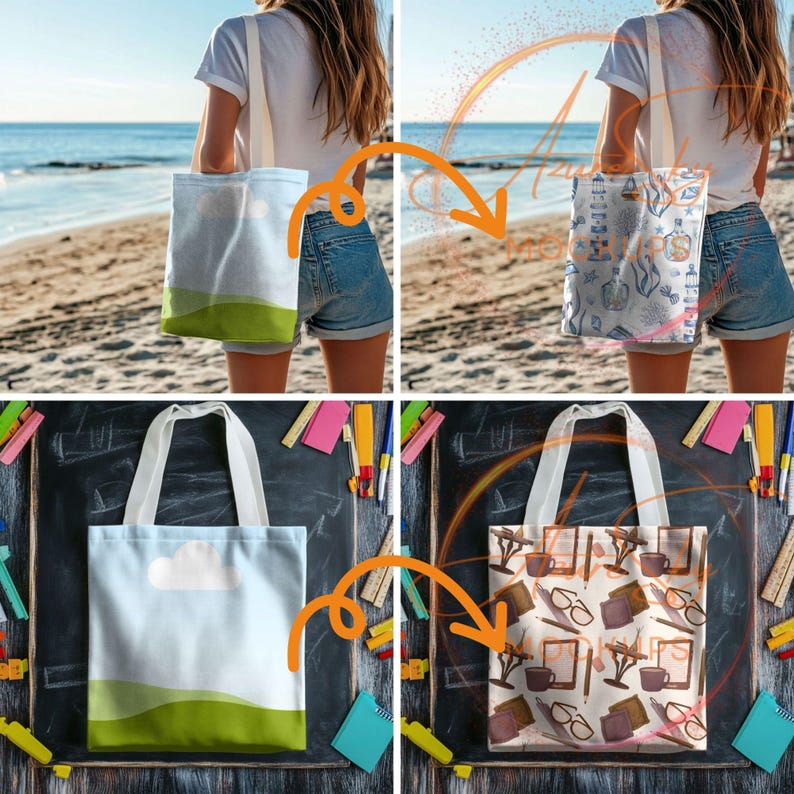30x Canva Tote Bag Mockup Bundle  Editable Drag & Drop Templates for Print-on-Demand