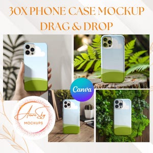 30x Handyhüllen Mockup Bundle | Bearbeitbare Canva-Vorlage für Etsy-Verkäufer und Designer | Digitaler Download|Drag and Drop