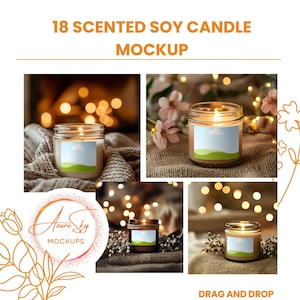 Scented Soy Candle Mockup Template | Canva Digital Product | Custom Candle Branding | DIY Candle Label Design | Candle Shop Marketing