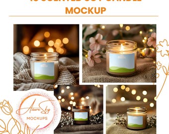 Scented Soy Candle Mockup Template for Canva - Editable DIY Label & Branding Design (Digital Product)