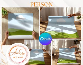 11x Poster Mockup with Person - Editable Canva Wall Art Templates (Digital Download)