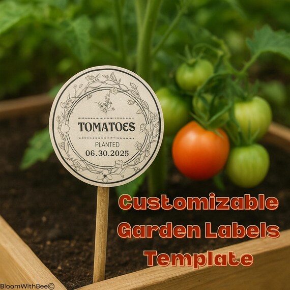 Whimsical Garden Plant Labels Template: Customizable for DIY and Cricut use!
