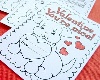 Printable Puppy Valentines to Color