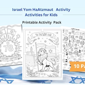 Utskrivbara aktiviteter för barn med Yom HaAtzmaut, målarbilder för Israels självständighetsdag i PDF-format, Jag spionerar Israel.