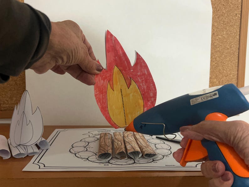 Lag Craft Lag Baomer Craft Printable – 3D Bonfire (2 Sizes) + Crown Craft PDF ...