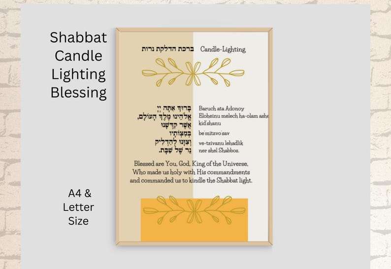 Commanded Blessing Shabbat Blessings Wall Art Set – Printable - Etsy