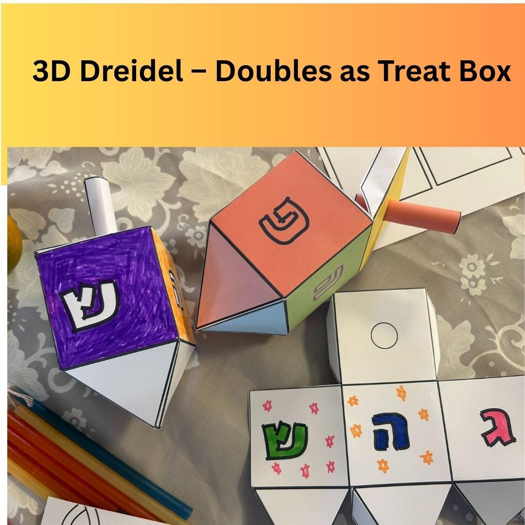 Hanukkah Activity Printable Pack for Kids PDF – Dreidel Craft Template ...