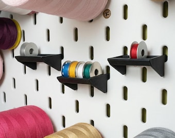 IKEA Skadis Bobbin Holder Shelf | Sewing Pegboard Organizer for Embroidery Threads | 3D Printed Craft Room Storage | Gift for Sewists