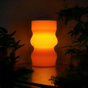 Cozy Table Lamp, Wavy Bedside Lamp, Modern Office Lighting, Housewarming Gift for Aesthetic Home Decor