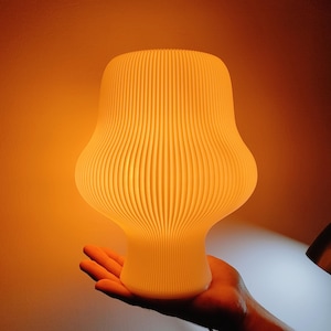 Minimalist Table Lamp, Mushroom Bedside Lamp, Dimmable Desk Lamp, Aesthetic Home Lighting, Nightstand Lampshade, Reading Lighting