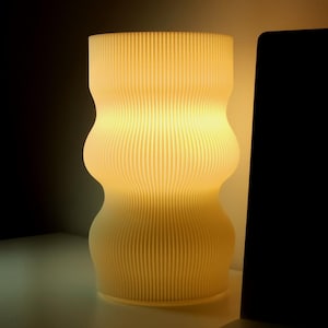 WAVORA Modern Bedside Lamp, Wavy Table Lamp, Desk Light, Reading Lamp, Aesthetic Home Lighting, Gift for Book Lover