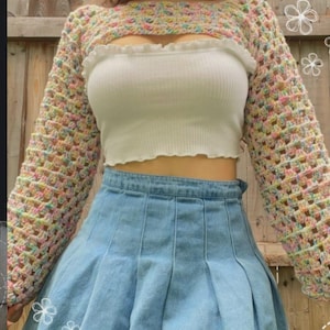 Crochet Shrug sleeves pattern, Shrug Mesh Top Crochet Pattern ,Long Sleeve Crochet Pattern, crochet top pattern, simple easy beginner