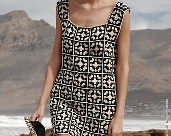 Granny Square Crochet Dress, Easy Colorful Summer Pattern (PDF Pattern)