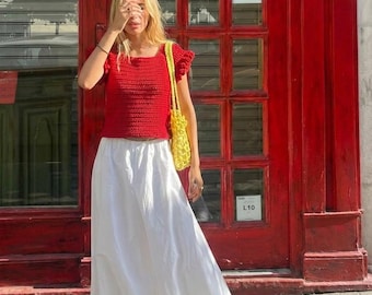 Vintage Crochet Summer Top Pattern: Women's Tee (PDF Download)