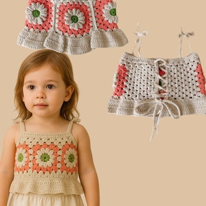 Crochet Granny Square Crop Top Pattern: Boho Toddler Top (PDF)
