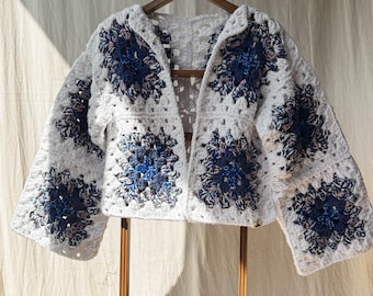 Granny Square Crochet Cardigan Pattern: Airie Cropped Cardi (PDF Pattern)