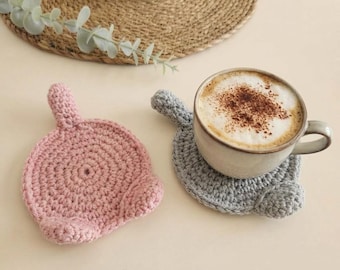 Patrón de posavasos de gato a crochet: Decoración para tazas ideal para principiantes (Descarga instantánea en PDF)