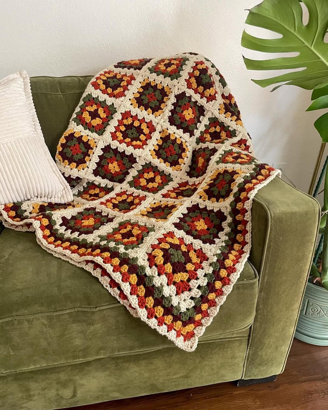 Easy Crochet Granny Blanket Pattern, Granny Square Blanket