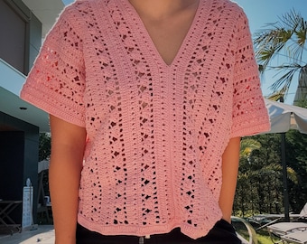 Crochet Summer Top Pattern: Vintage Style Blouse (PDF Download)