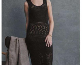 Gebreid patroon vintage zomer maxi-jurk: linnen damesjurk (Engels)