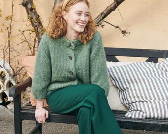 Ribbed Knit Cardigan Pattern: Women's Cozy Sweater (PDF Digital Download)