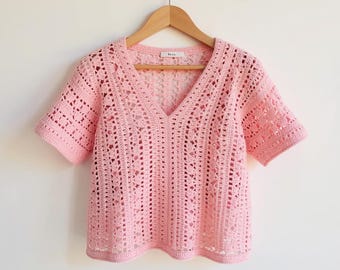 Patrón de blusa de verano a crochet: Blusa estilo vintage (Descargar PDF)