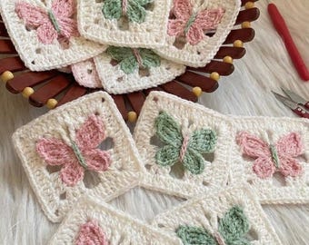 Crochet Baby Blanket Pattern, Butterfly Granny Square