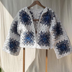 CROCHET PATTERN Granny Square Cardigan | Crochet Granny Cardigan Pattern, Airie Cropped Cardi Sweater Jumper