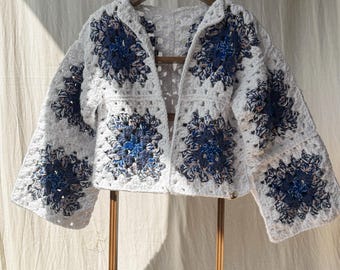 Granny Square Crochet Cardigan Pattern: Airie Cropped Cardi (PDF Pattern)