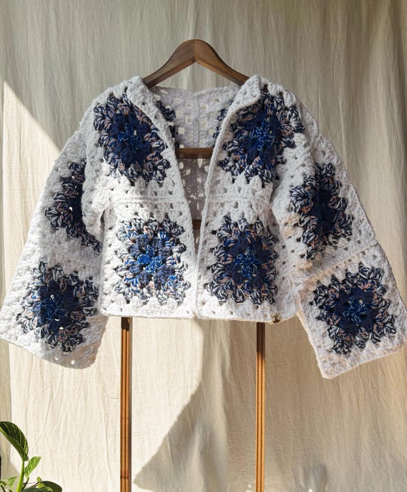 Granny Square Crochet Cardigan Pattern: Airie Cropped Cardi (PDF