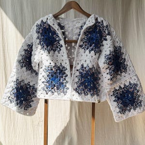 CROCHET PATTERN Granny Square Cardigan | Crochet Granny Cardigan Pattern, Airie Cropped Cardi Sweater Jumper