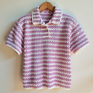 Crochet Polo Shirt Pattern: Cotton Summer Tee - Unisex (PDF Pattern)