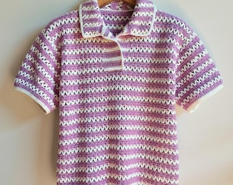 Patrón de polo de crochet: Camiseta de verano de algodón - Unisex (Patrón PDF)