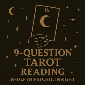 9-Fragen-Tarot-Lesung, Same Hour, In-Depth Psychic Einblick, erhalten Sie Ihre Antworten schnell