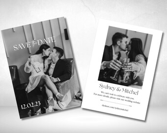 Digital Save the Date | Save The Date With Photo | Editable Save The Date Template | Save The Date | Canva Instant Download