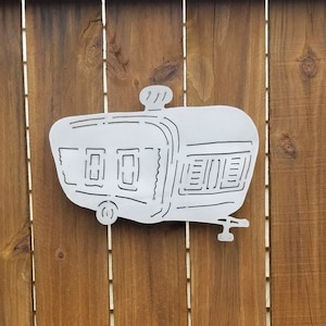 Metal camper sign