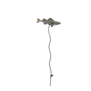 Metal Perch Garden Stake: Rustic Fishing Decor, Fisherman Gift image 3