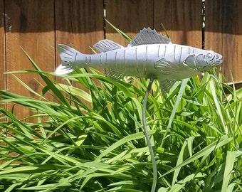Boy Fishing Metal Garden Stake – Koi Pond Yard Art – Unbranded, Metal, Garden Spike Theme