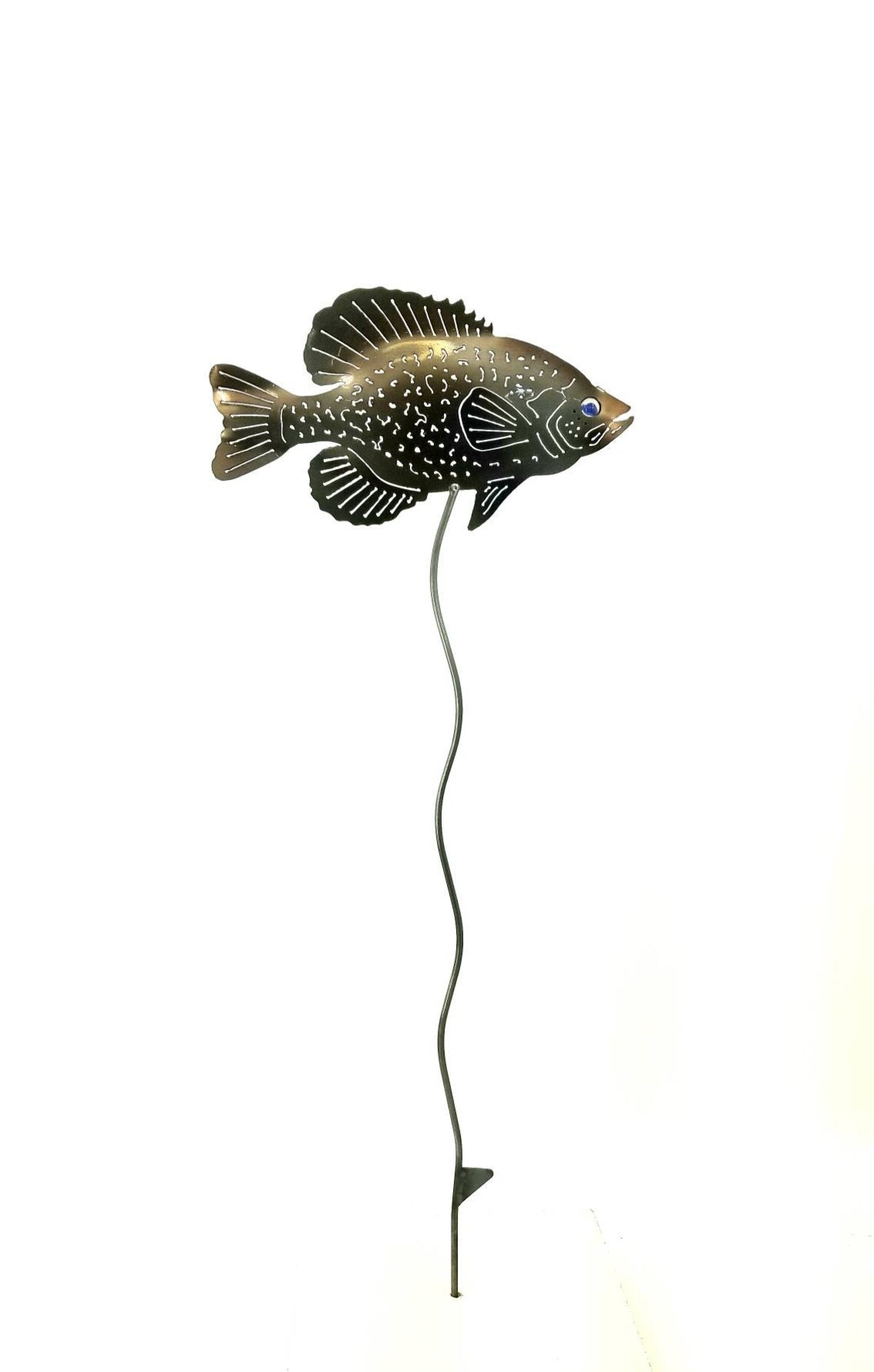 Crappie Fish Metal Garden Stake Heat Treated and Clear Etsy