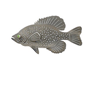 Crappie Fish Metal Art, Steel Panfish Wall Hanging, Cabin Decor