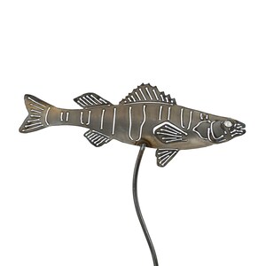 Metal Perch Garden Stake: Rustic Fishing Decor, Fisherman Gift image 4