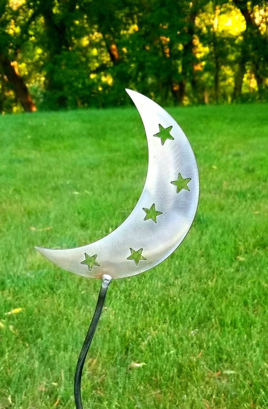 Owl Metal Garden Stake Sun and Moon Yard Art Whimsical Owl Etsy