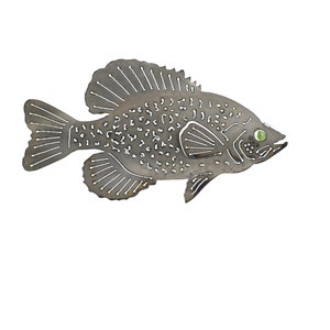 Crappie Fish Metal Wall Art: Lake Cabin Decor