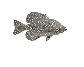Crappie Fish Metal Wall Art: Lake Cabin Decor