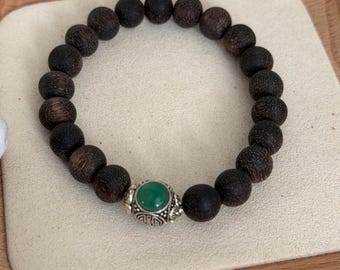 NATURAL Agarwood Bracelet | 100% Genuine Aloeswood Beads | Calmness Gift  |  Meditation Mala Bracelet | 8-10mm